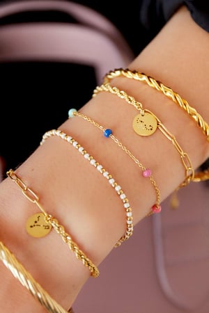 Armband grote gekleurde kralen Zilver Stainless Steel h5 Afbeelding2